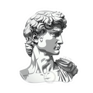 复古贴纸罗马雕塑插画