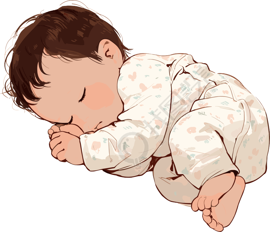 睡觉婴儿插画素材