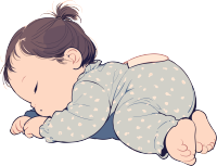睡觉婴儿可爱插图