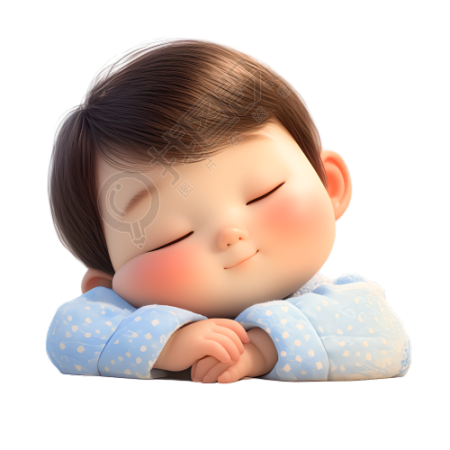 睡觉婴儿3D图形素材