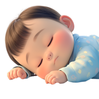 睡觉婴儿3D插图