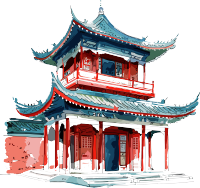 国风建筑PNG插图