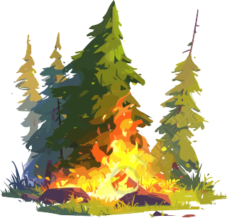 森林火灾创意插图