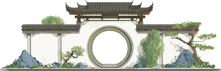 国风建筑可商用插画
