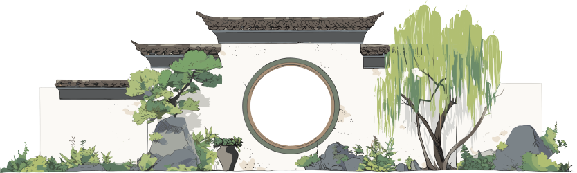 国风建筑插图设计素材