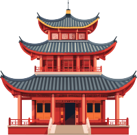 国风建筑商业创意插画