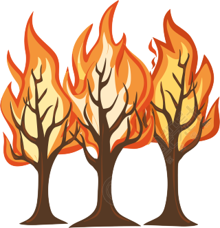 森林火灾卡通元素