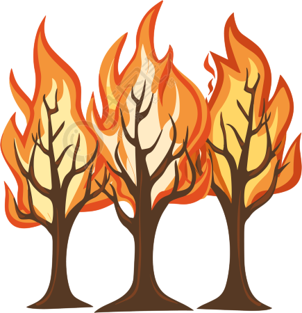 森林火灾卡通元素