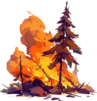 森林火灾PNG插图