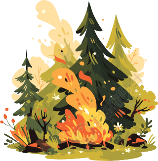 森林火灾商用插图