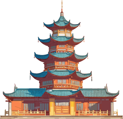 国风建筑高清插图