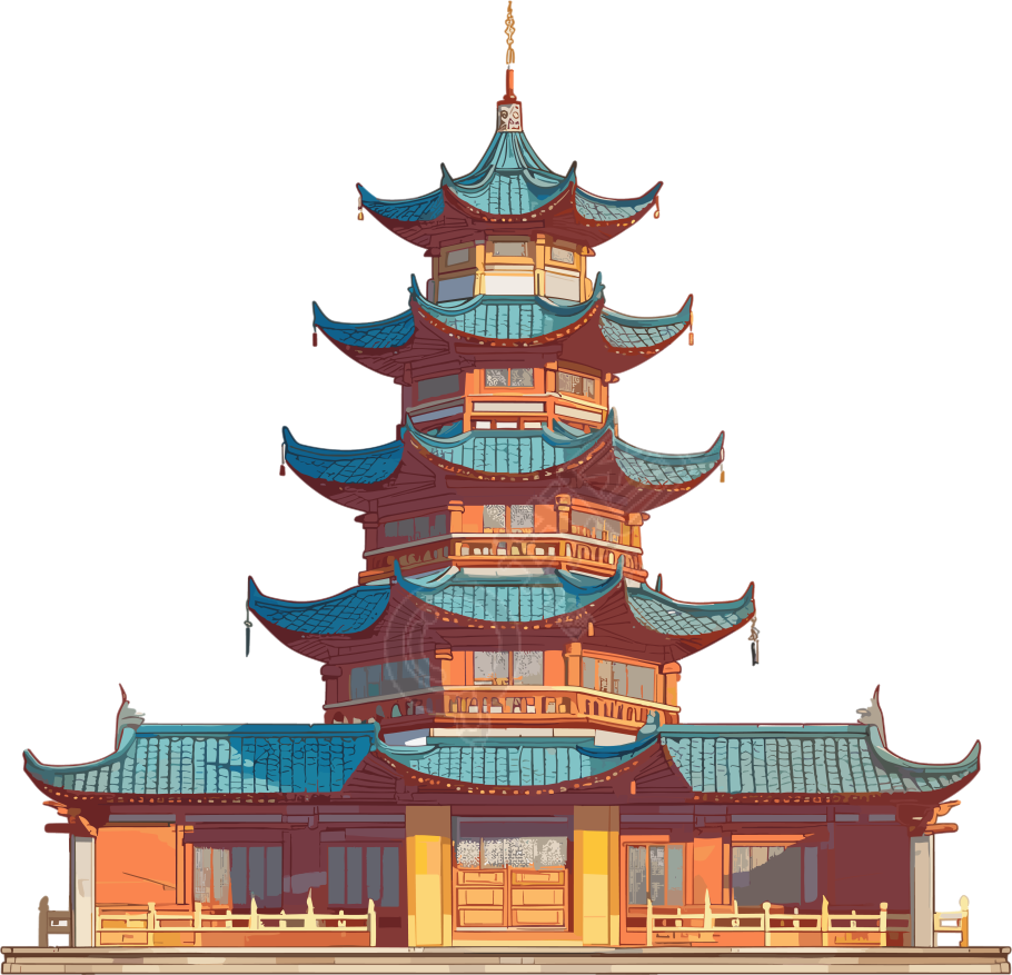 国风建筑高清插图