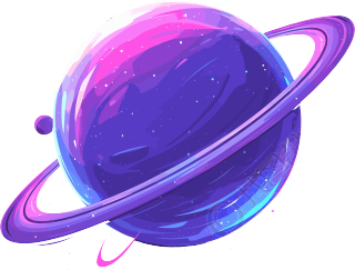 外太空紫色行星插画
