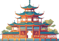 国风建筑美丽图形素材