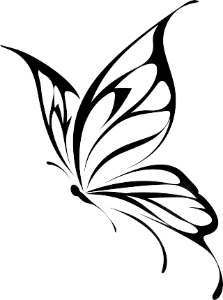 线条蝴蝶标志插图