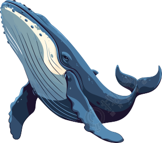 鲸鱼插画设计元素