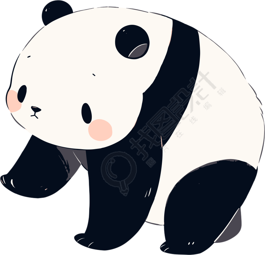大熊猫简笔画素材