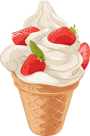 3D冰淇淋草莓味素材