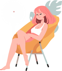 休息的少女美感素材