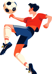 春季运动会踢足球扁平插画