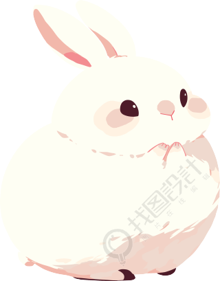 兔子胖乎乎插画