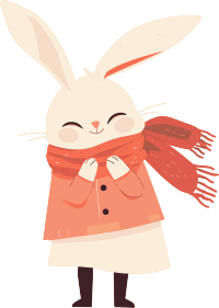 戴围巾的兔子素材