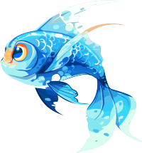 海洋鱼类简洁可爱插画