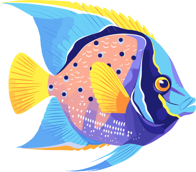 海洋鱼类插画设计元素