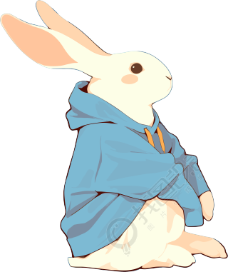 穿衣服的兔子创意素材