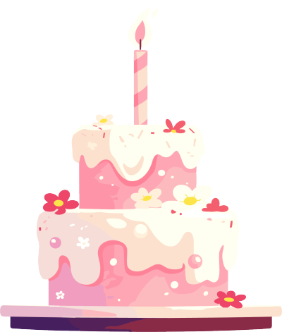 粉色生日蛋糕插图