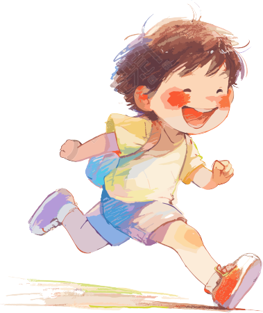 欢乐儿童奔跑插图