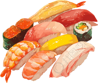 寿司插画设计元素
