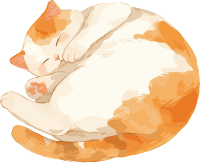 睡觉的猫咪插画