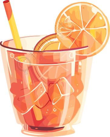 酒吧柠檬酒扁平插画