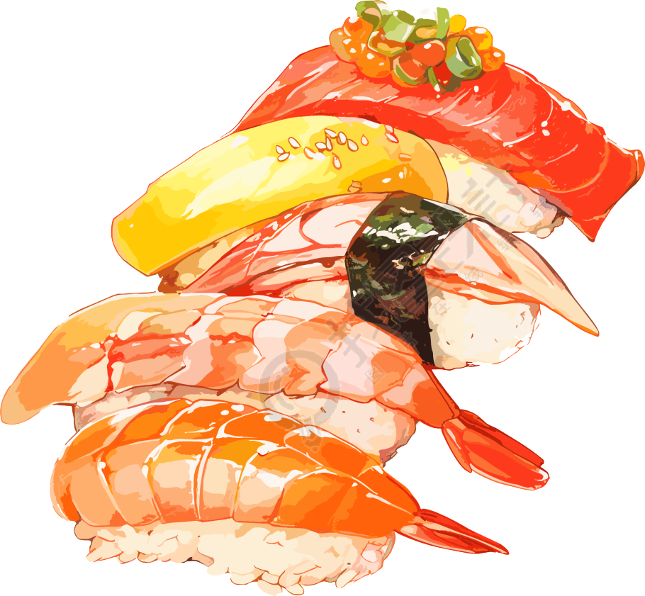 寿司美味矢量插画