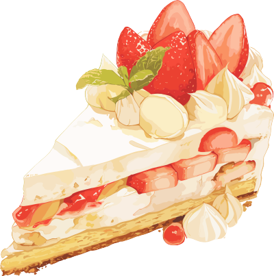 甜点草莓蛋糕插画