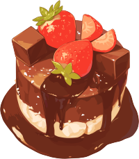 草莓蛋糕彩铅插画
