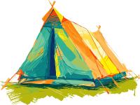 校园野营帐篷有趣插图