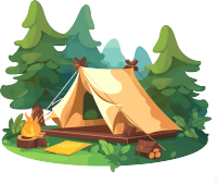 校园野营帐篷插画素材
