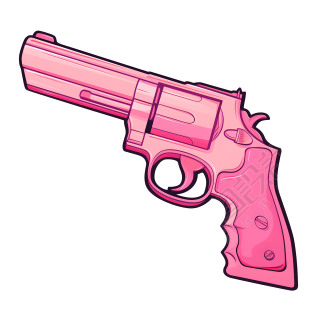粉色手枪甜酷元素
