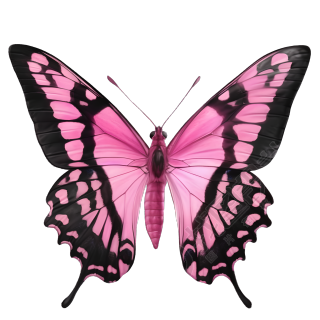 粉色蝴蝶甜酷风格插图