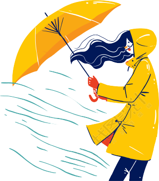 打伞的女孩暴雨插图