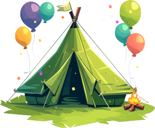 校园野营帐篷插画