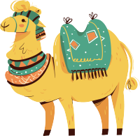 新疆骆驼插画素材