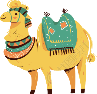 新疆骆驼插画素材