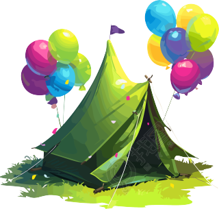 校园野营帐篷气球素材