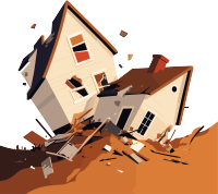 地震房屋可商用插画