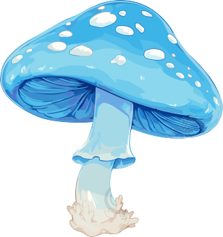 蘑菇蓝色插画