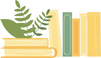 图书绿叶插画素材