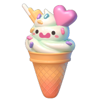 3D冰淇淋卡通风格素材